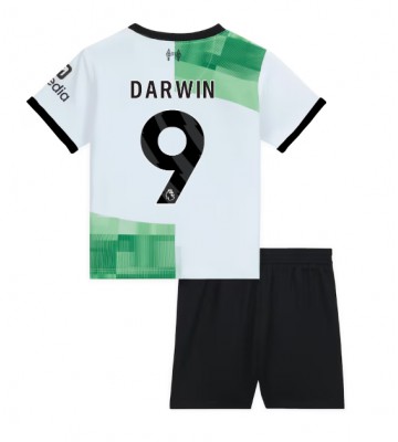 Liverpool Darwin Nunez #9 Borta Kläder Barn 2023-24 Kortärmad (+ Korta byxor)